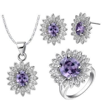 Ensemble de bijoux en pierres précieuses en améthyste Bijoux en argent sterling 925